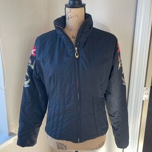 OBERMEYER Embroidered Black Women's Jacket. Size 6.